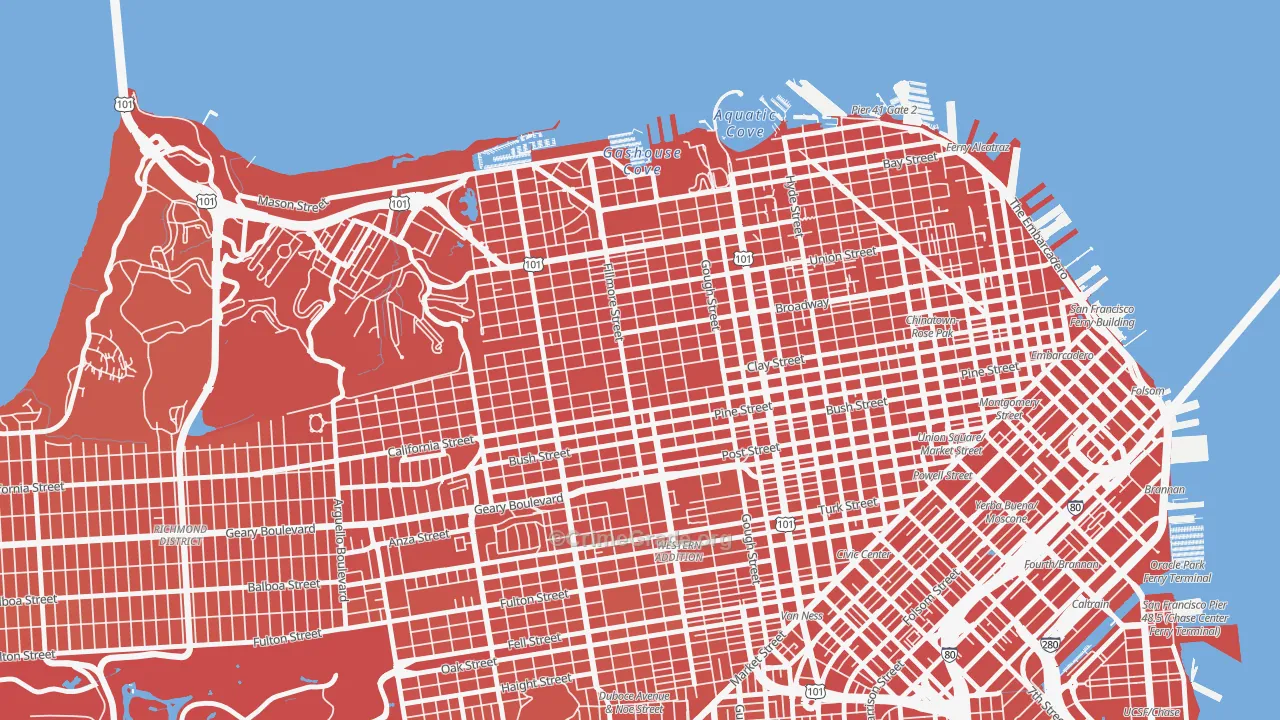 Pacific Heights, San Francisco, CA Map of Vandalism Rates