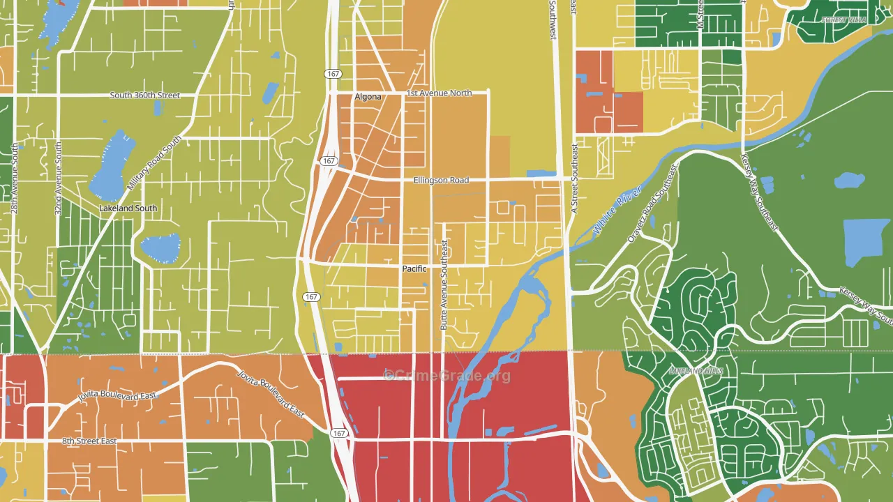 Pacific, WA Map of Vandalism Rates