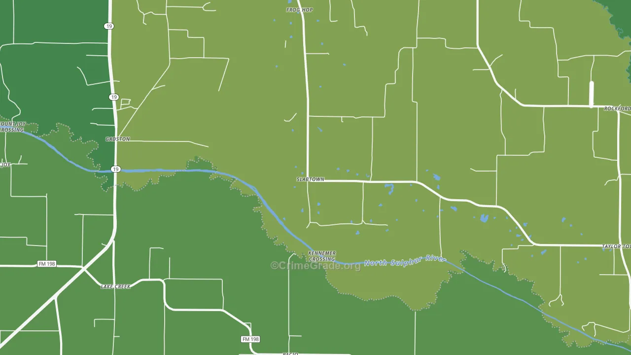 Pacio, TX Map of Vandalism Rates