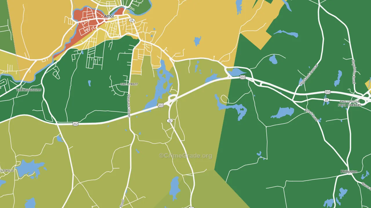 Packard Heights, MA Map of Vandalism Rates