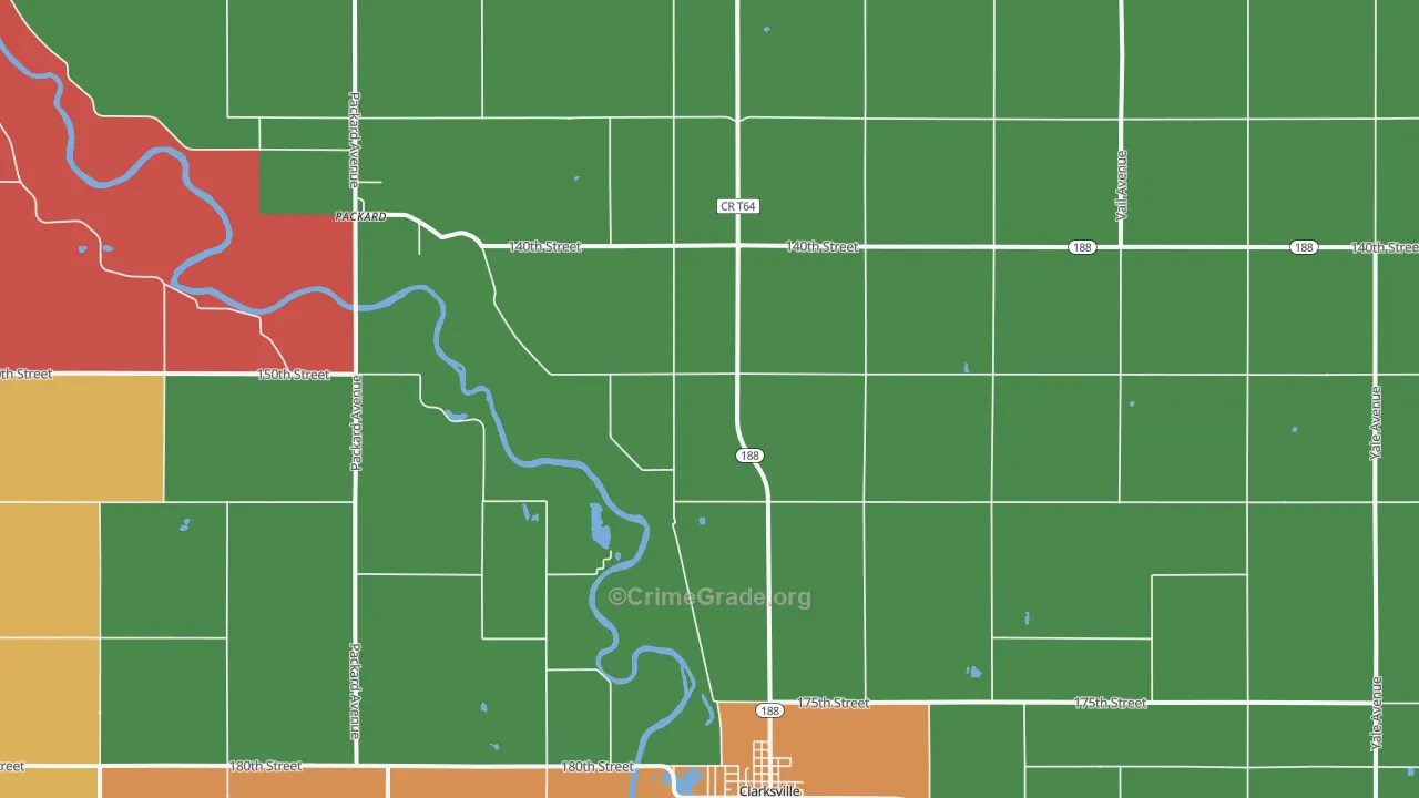 Packard, IA Map of Vandalism Rates