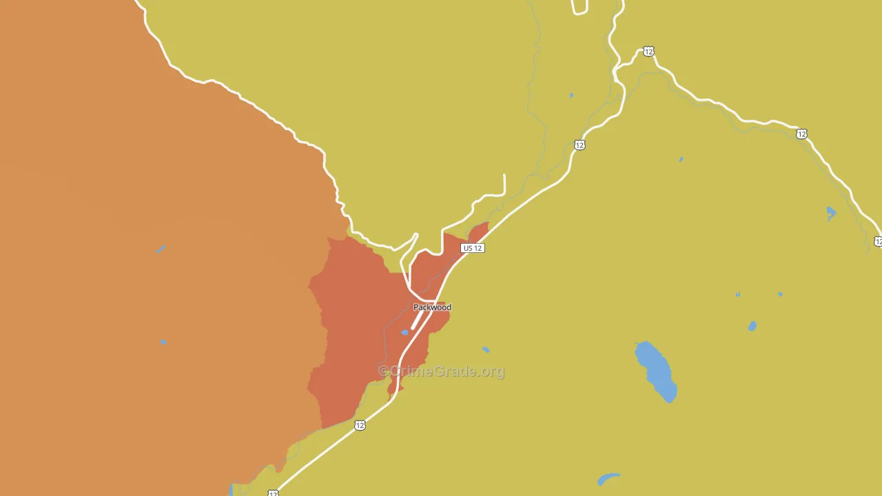 Packwood, WA Map of Vandalism Rates