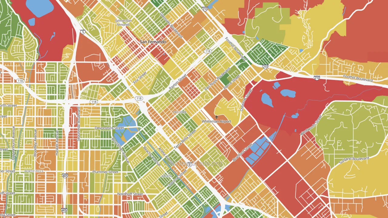 Pacoima, CA Map of Vandalism Rates