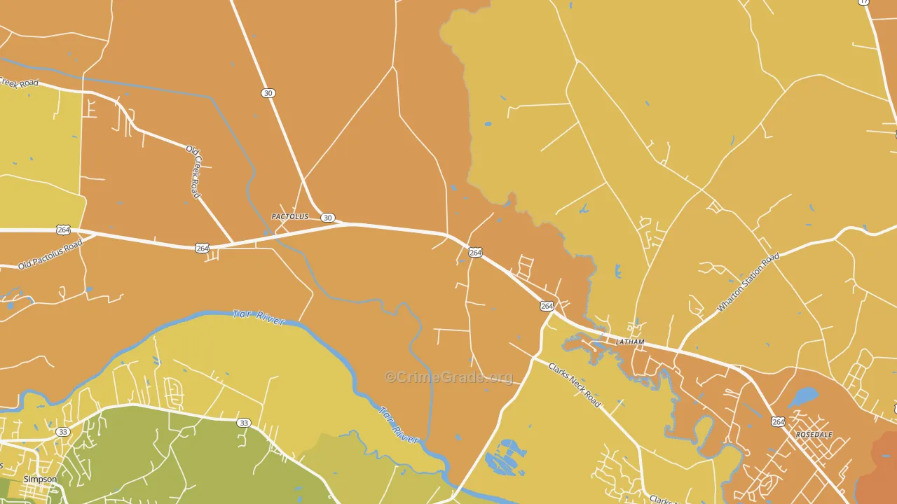 Pactolus, NC Map of Vandalism Rates