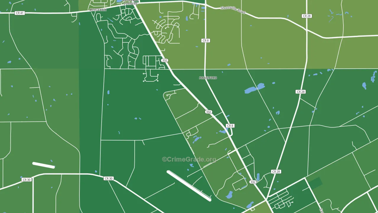 Padelford, NY Map of Vandalism Rates