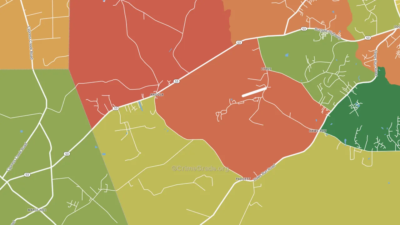 Padgett, NC Map of Vandalism Rates