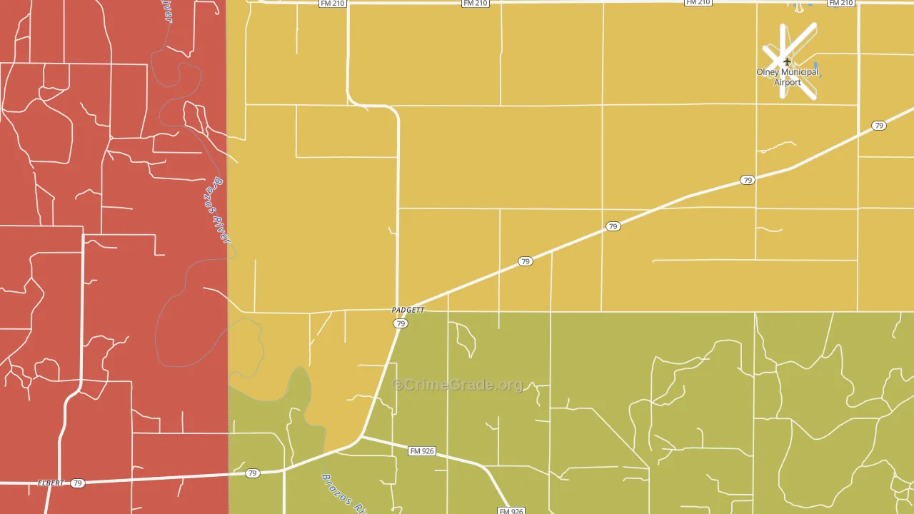 Padgett, TX Map of Vandalism Rates