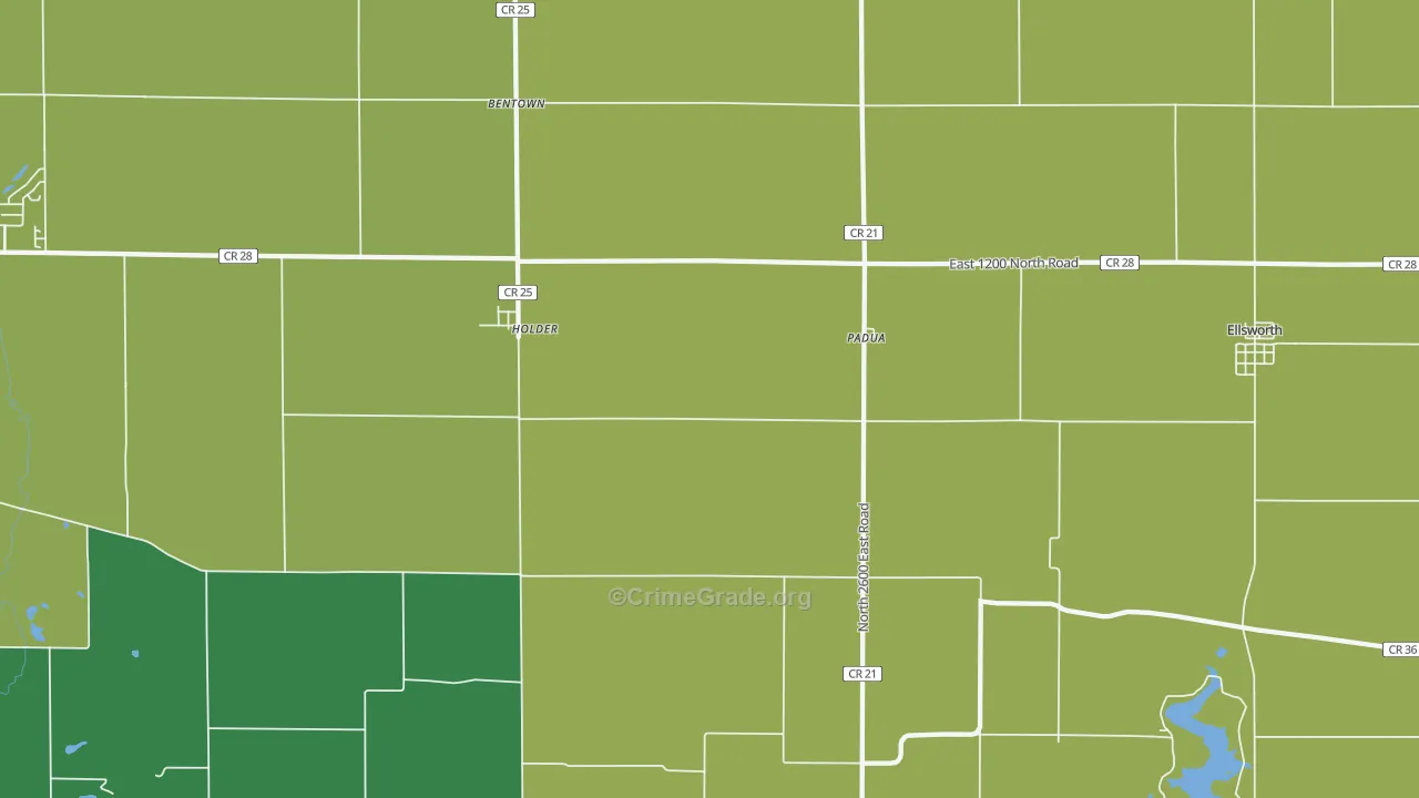 Padua, IL Map of Vandalism Rates