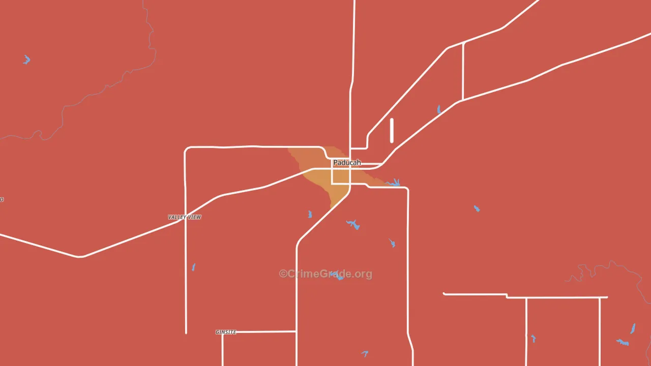 Paducah, TX Map of Vandalism Rates