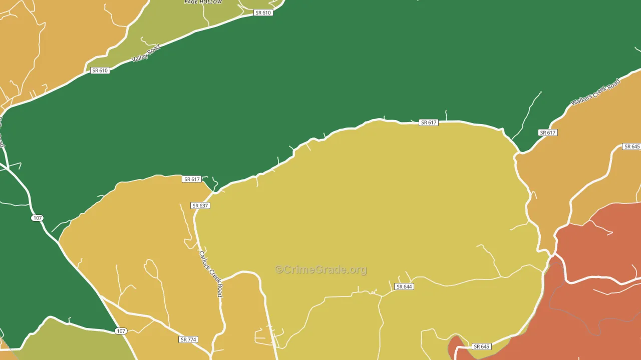 Page Hollow, VA Map of Vandalism Rates