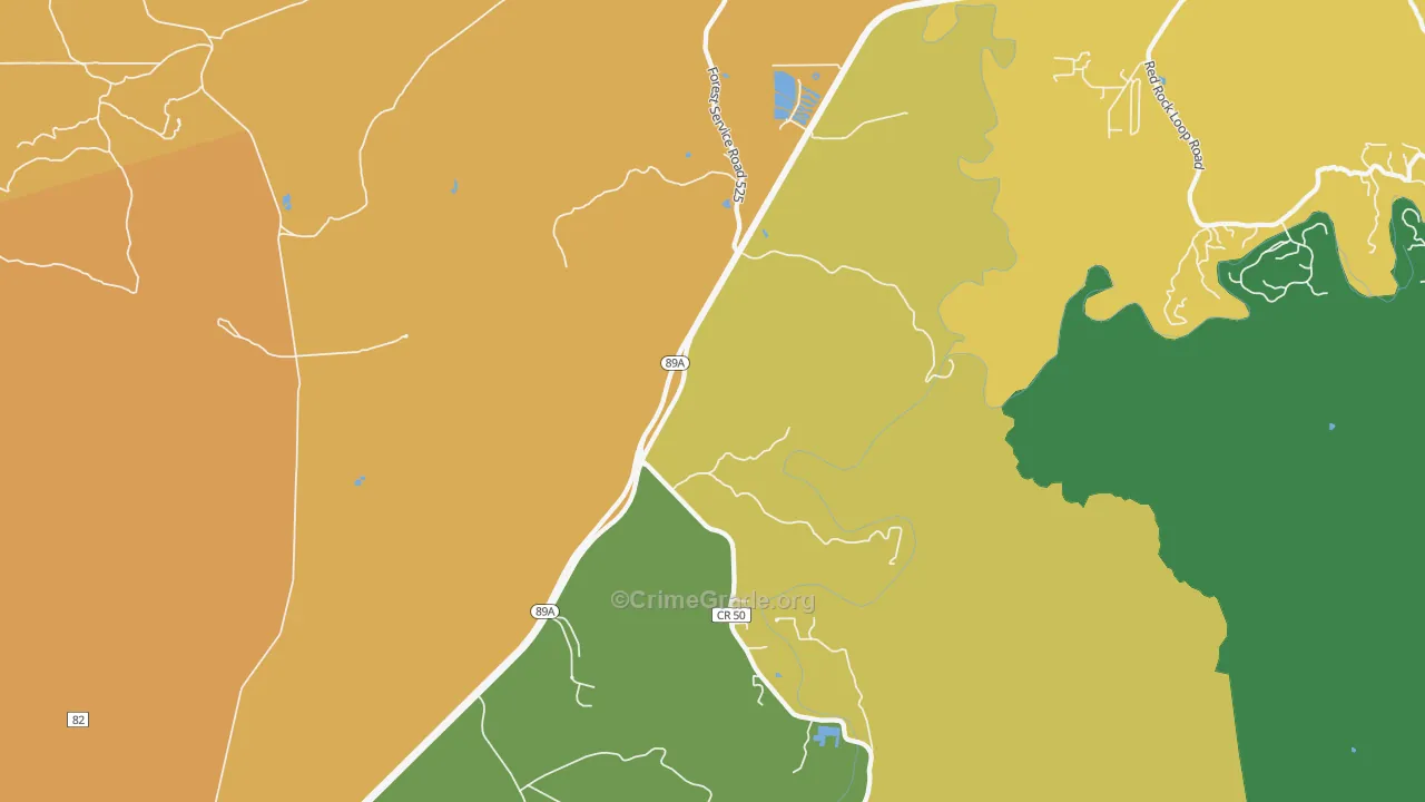 Page Springs, AZ Map of Vandalism Rates