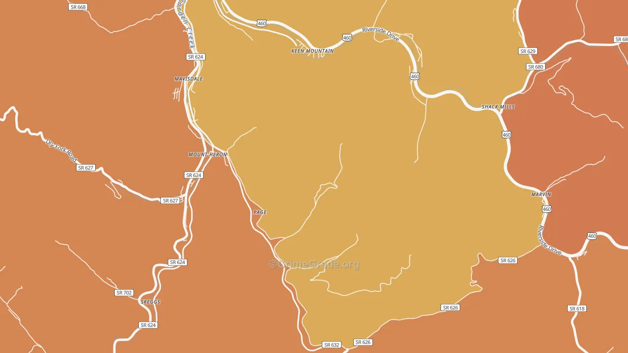 Page, VA Map of Vandalism Rates