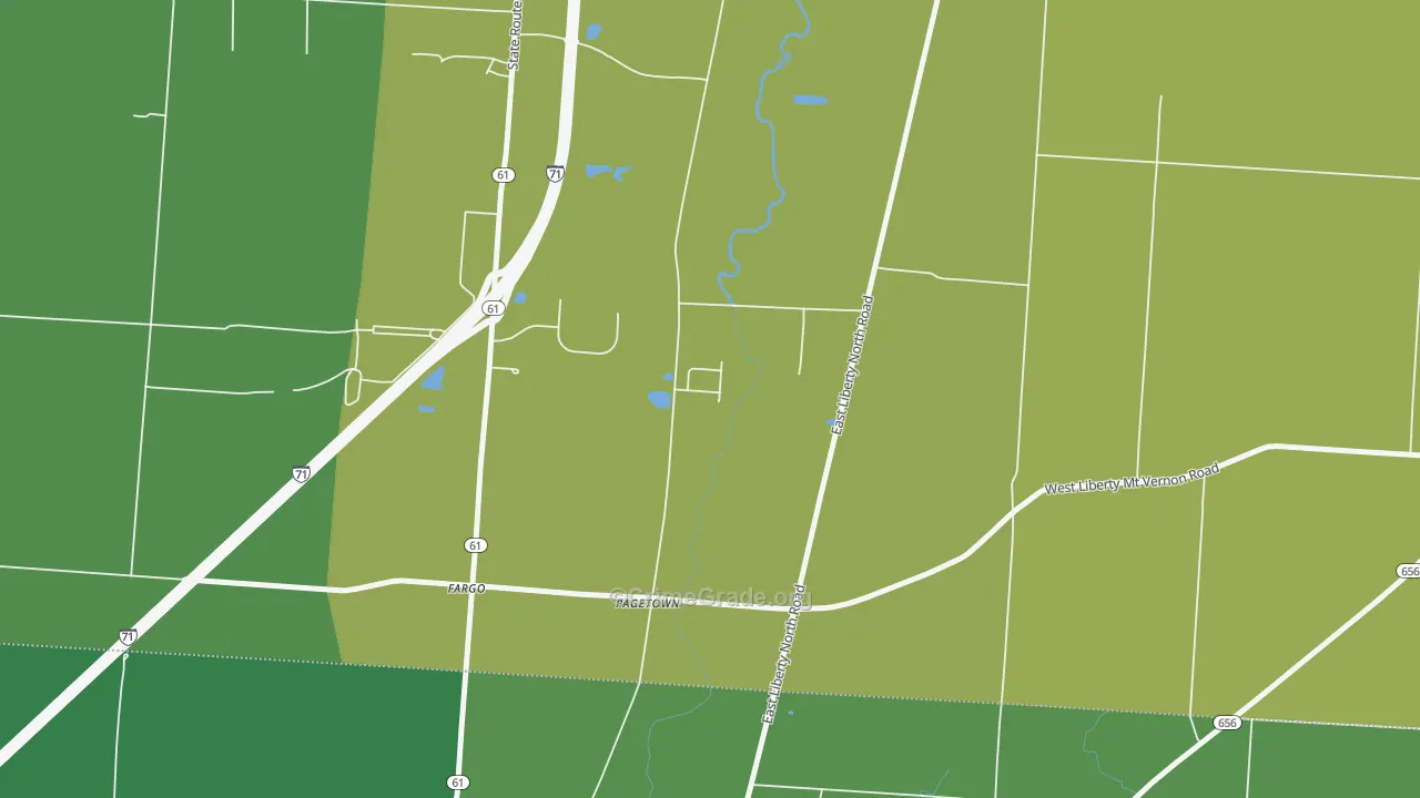Pagetown, OH Map of Vandalism Rates