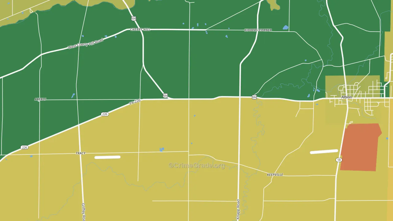 Pageville, PA Map of Vandalism Rates