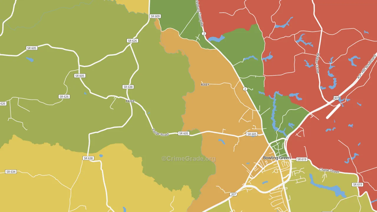 Paige, VA Map of Vandalism Rates