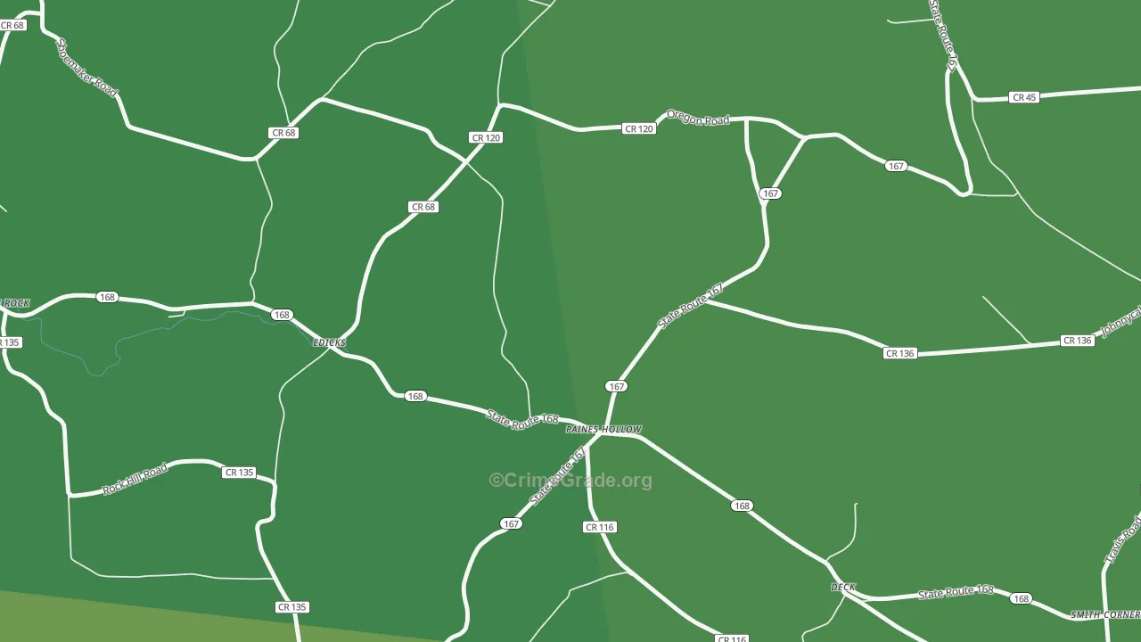 Paines Hollow, NY Map of Vandalism Rates
