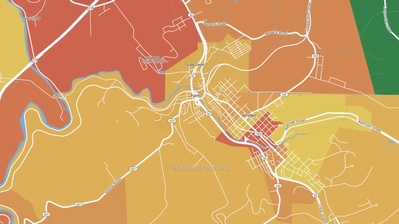Paint, PA Map of Vandalism Rates