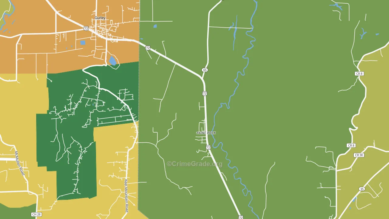 Paint Rock, AL Map of Vandalism Rates