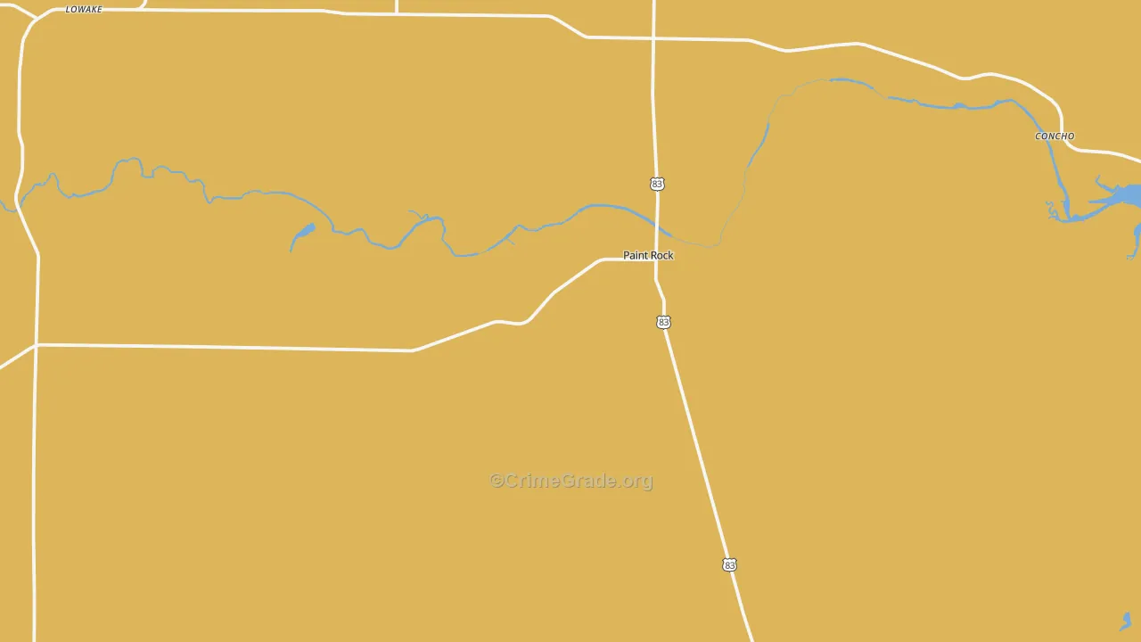 Paint Rock, TX Map of Vandalism Rates