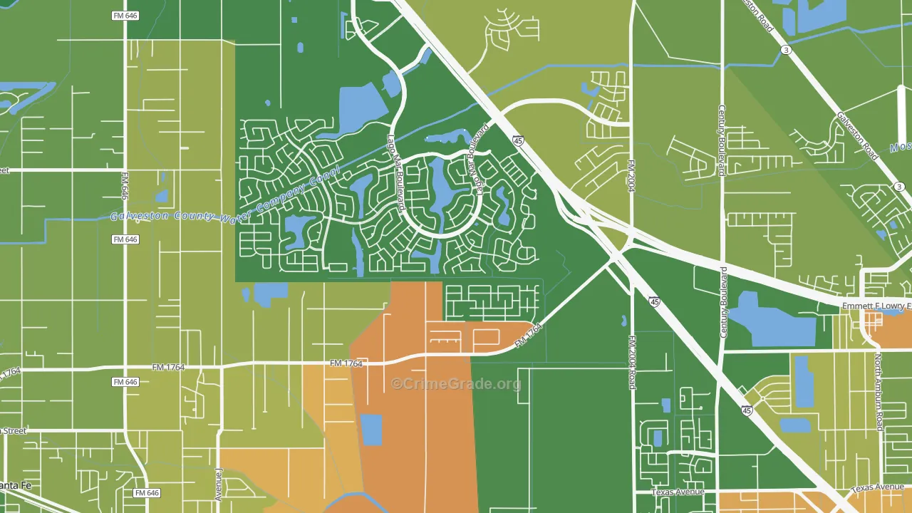 Painted Meadows, Santa Fe, TX Map of Vandalism Rates