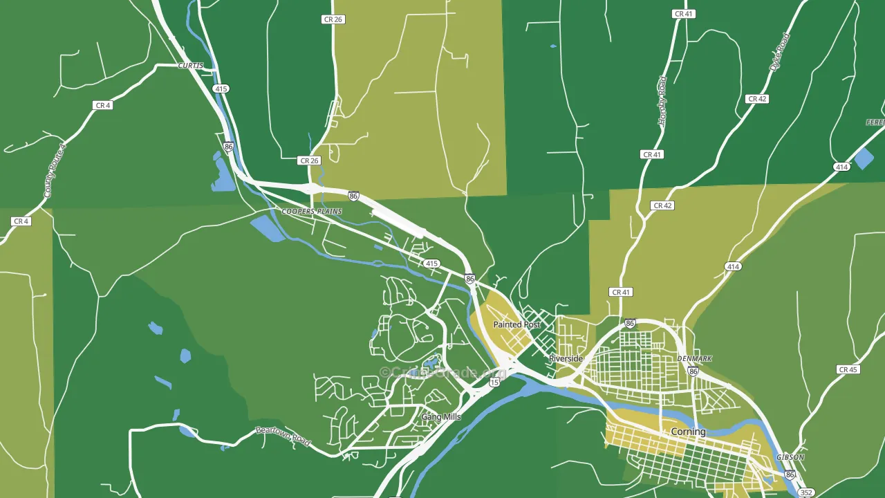 Painted Post, NY Map of Vandalism Rates