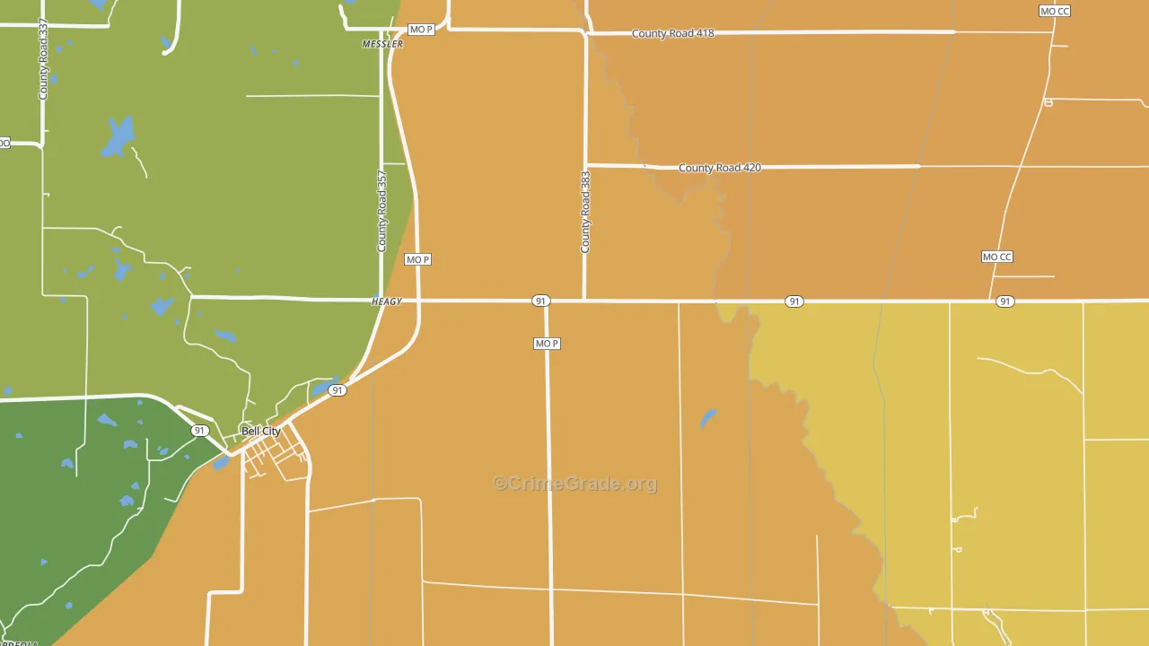 Painton, MO Map of Vandalism Rates