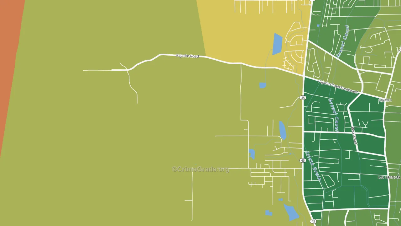 Pajarito, NM Map of Vandalism Rates