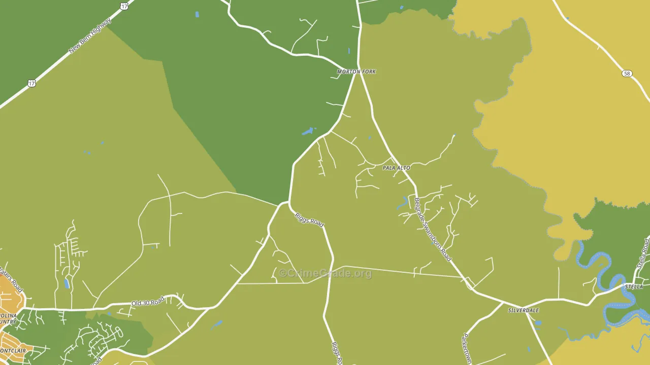 Pala Alto, NC Map of Vandalism Rates