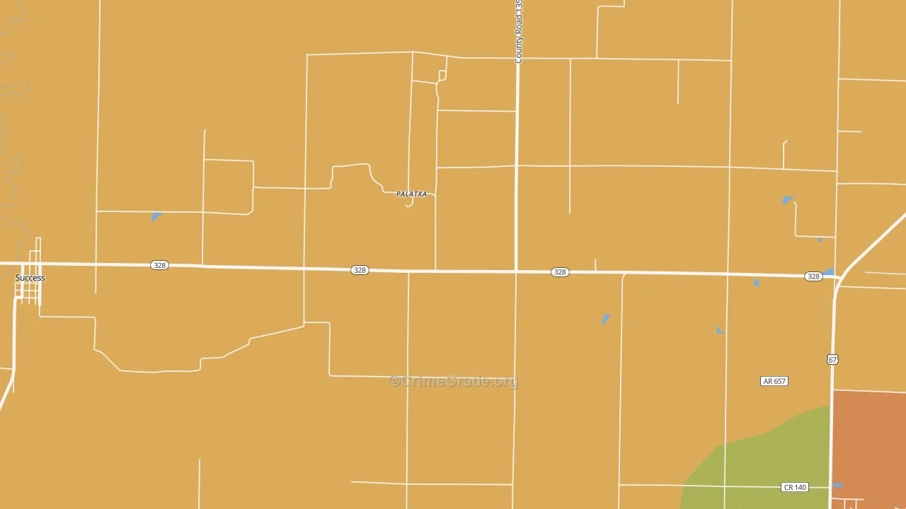 Palatka, AR Map of Vandalism Rates