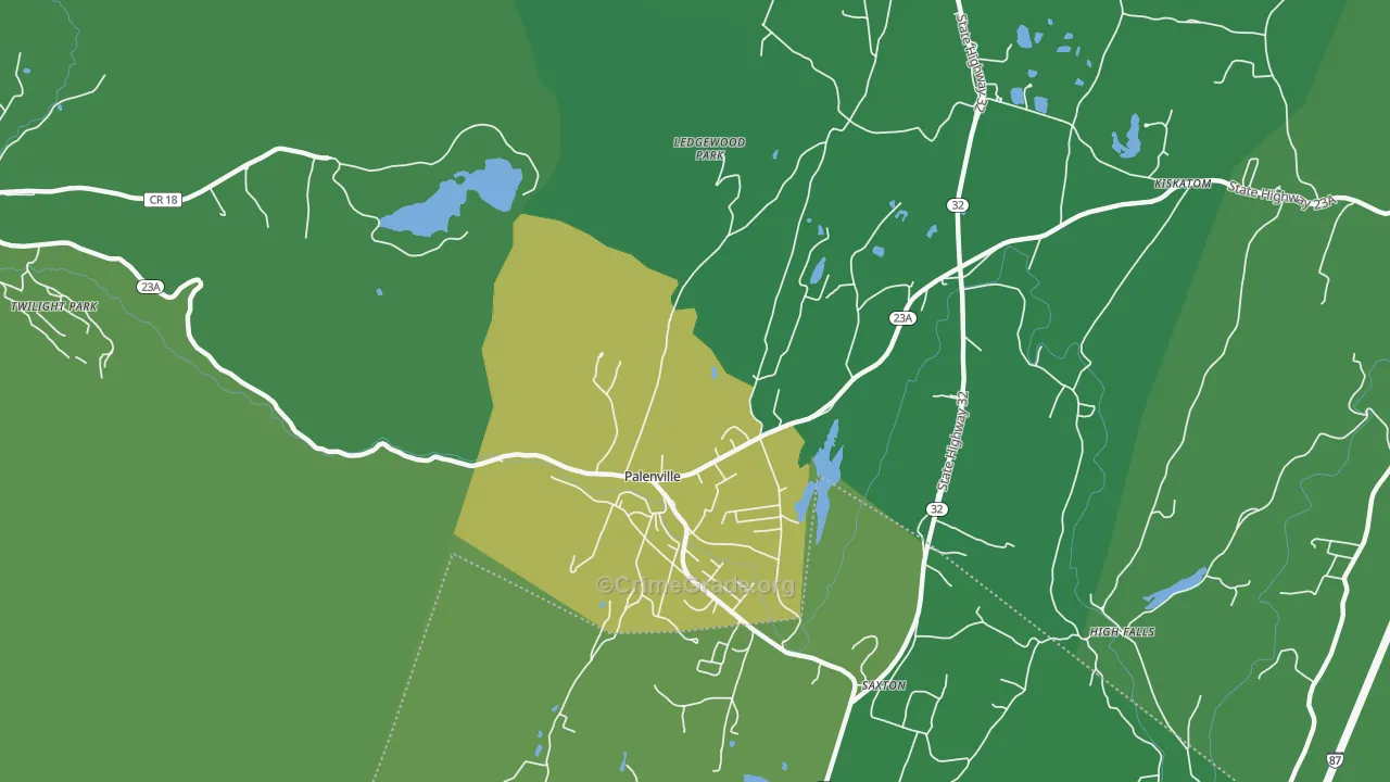 Palenville, NY Map of Vandalism Rates