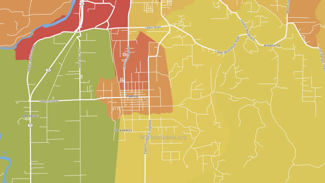 Palermo, CA Map of Vandalism Rates