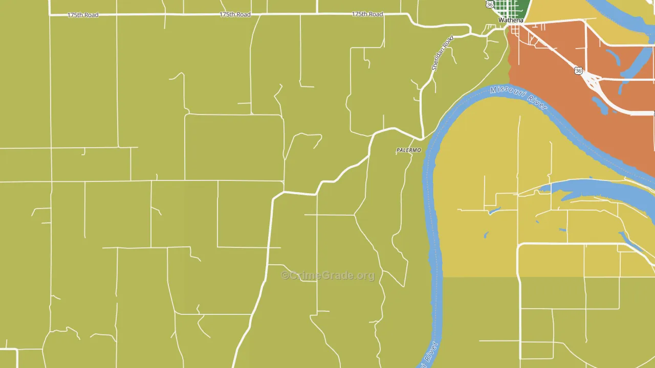 Palermo, KS Map of Vandalism Rates