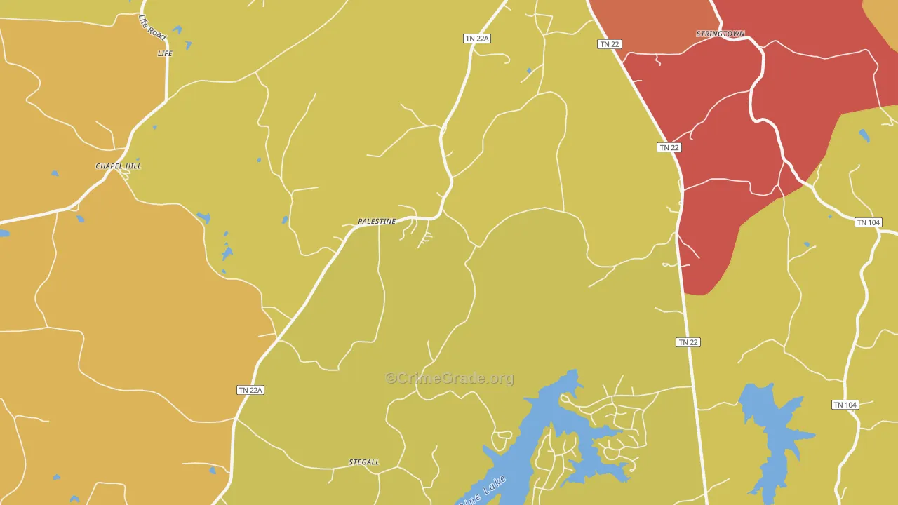 Palestine, TN Map of Vandalism Rates
