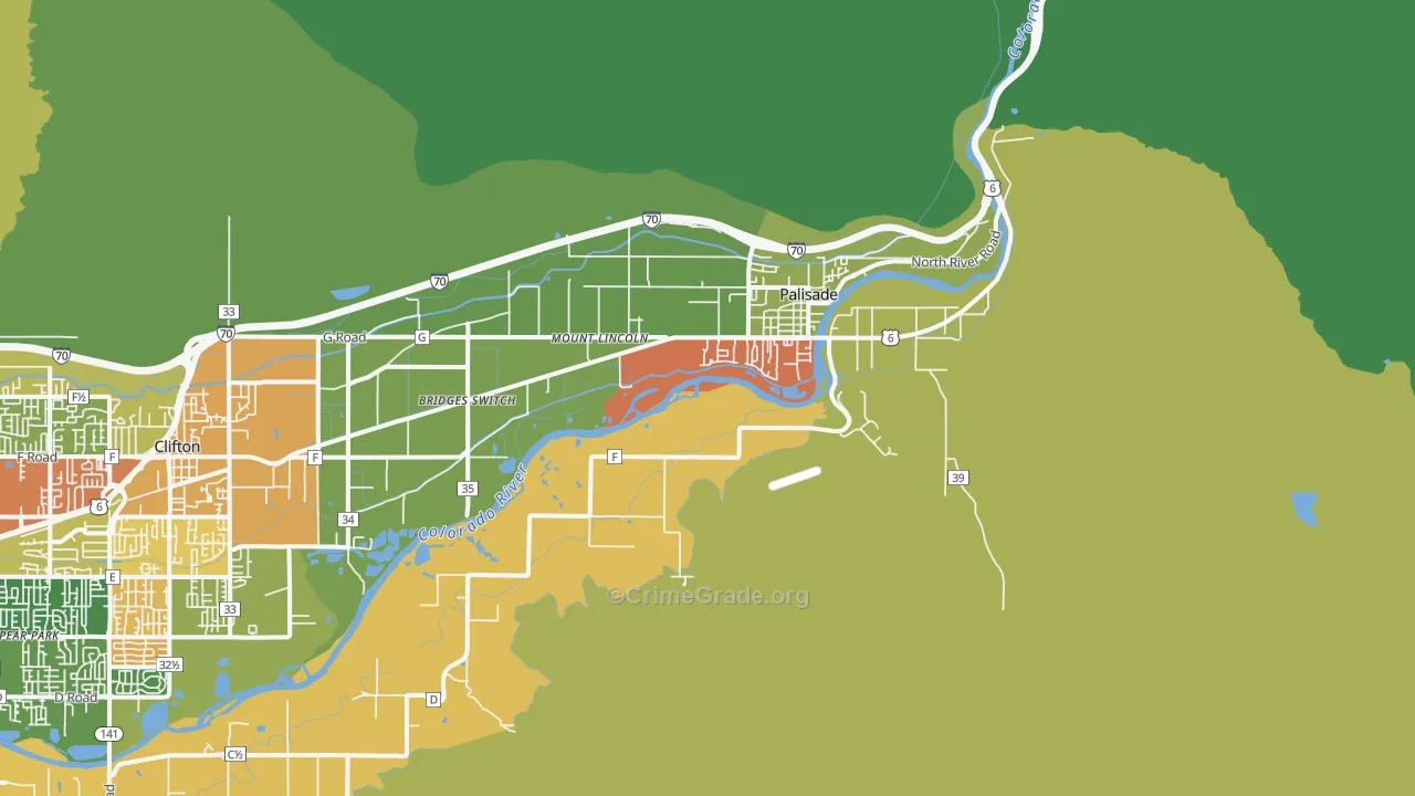 Palisade, CO Map of Vandalism Rates
