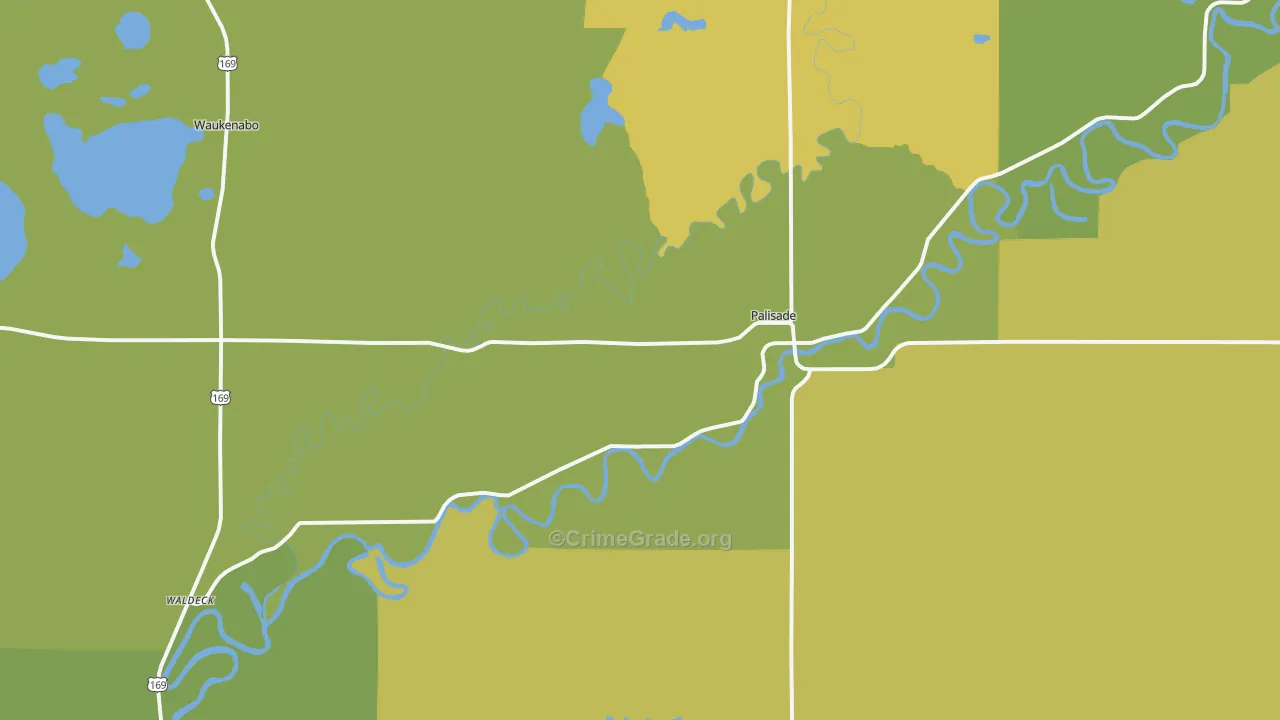 Palisade, MN Map of Vandalism Rates