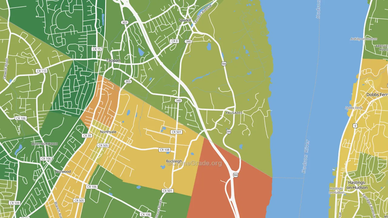 Palisades, NY Map of Vandalism Rates