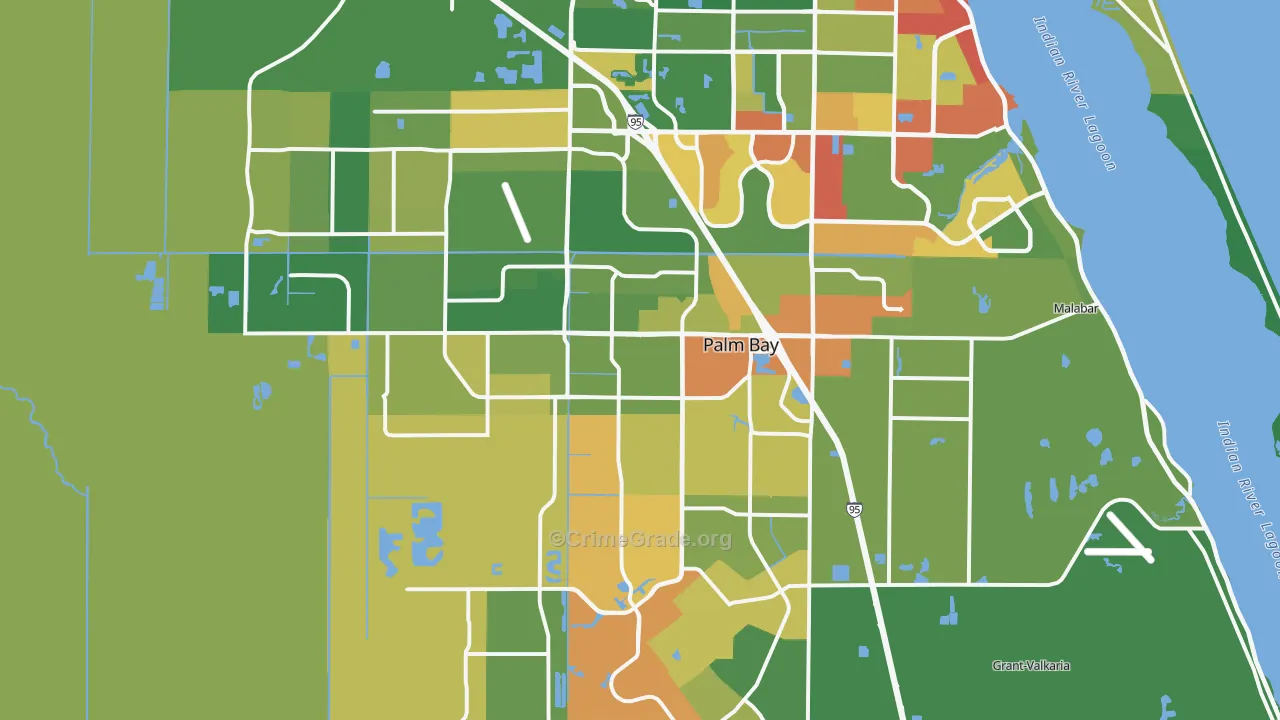 Palm Bay, FL Map of Vandalism Rates