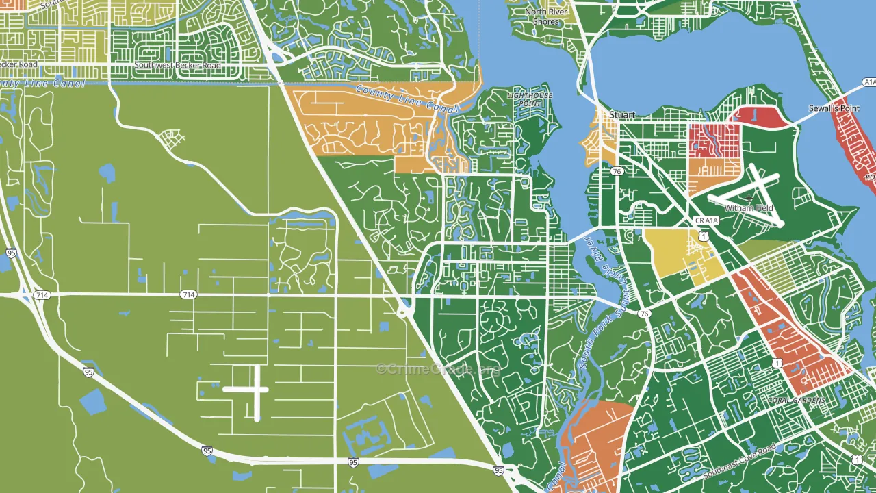 Palm City, FL Map of Vandalism Rates