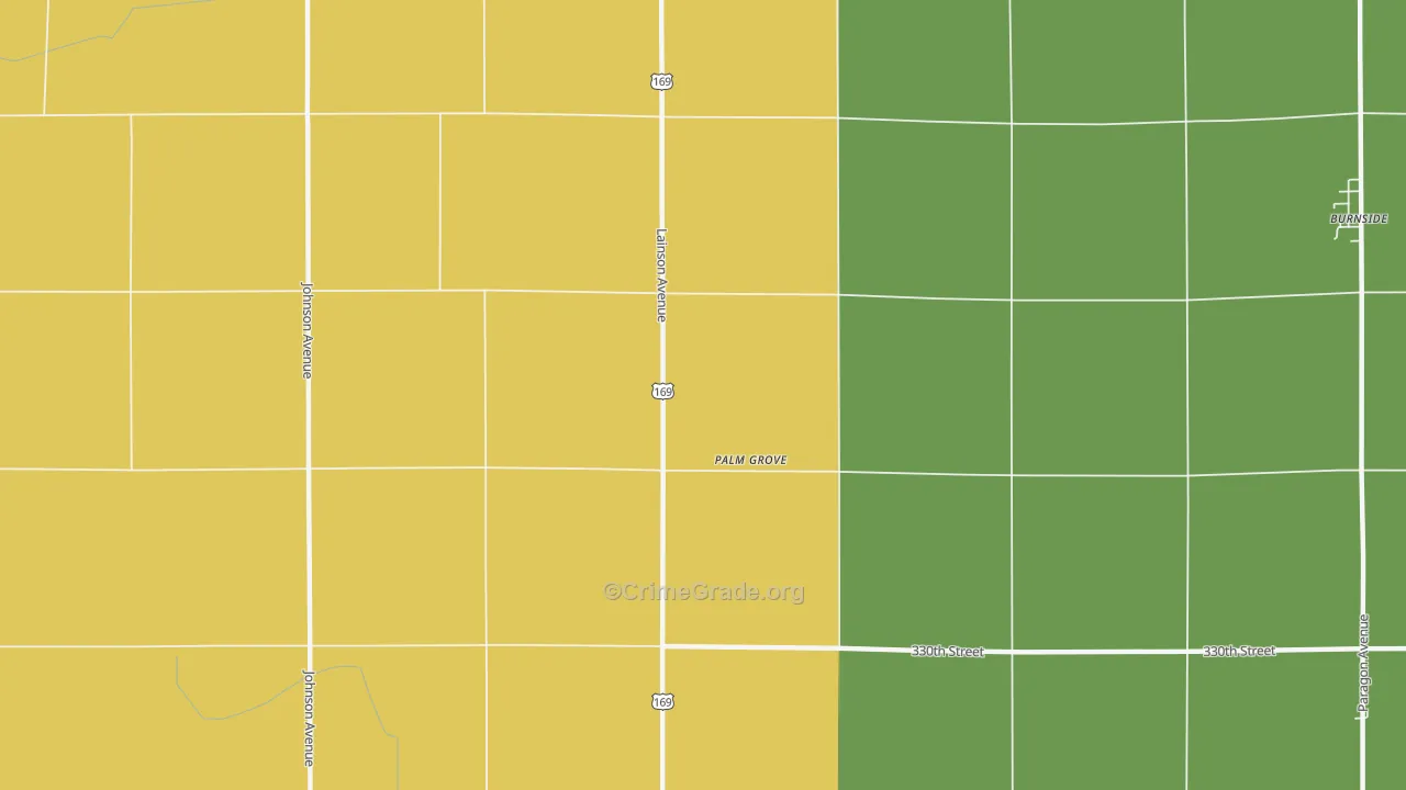 Palm Grove, IA Map of Vandalism Rates