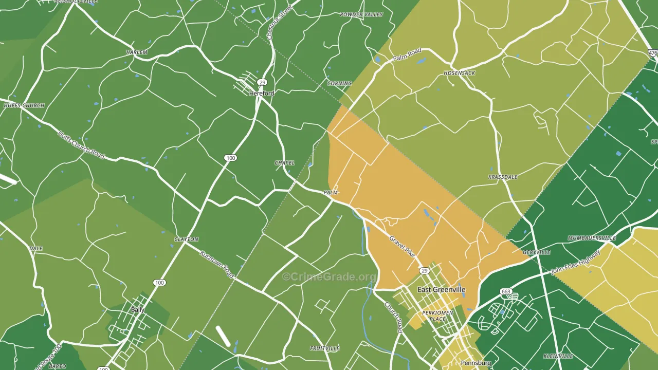 Palm, PA Map of Vandalism Rates