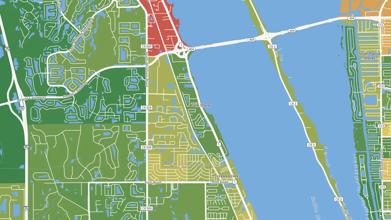 Palm Shores, FL Map of Vandalism Rates