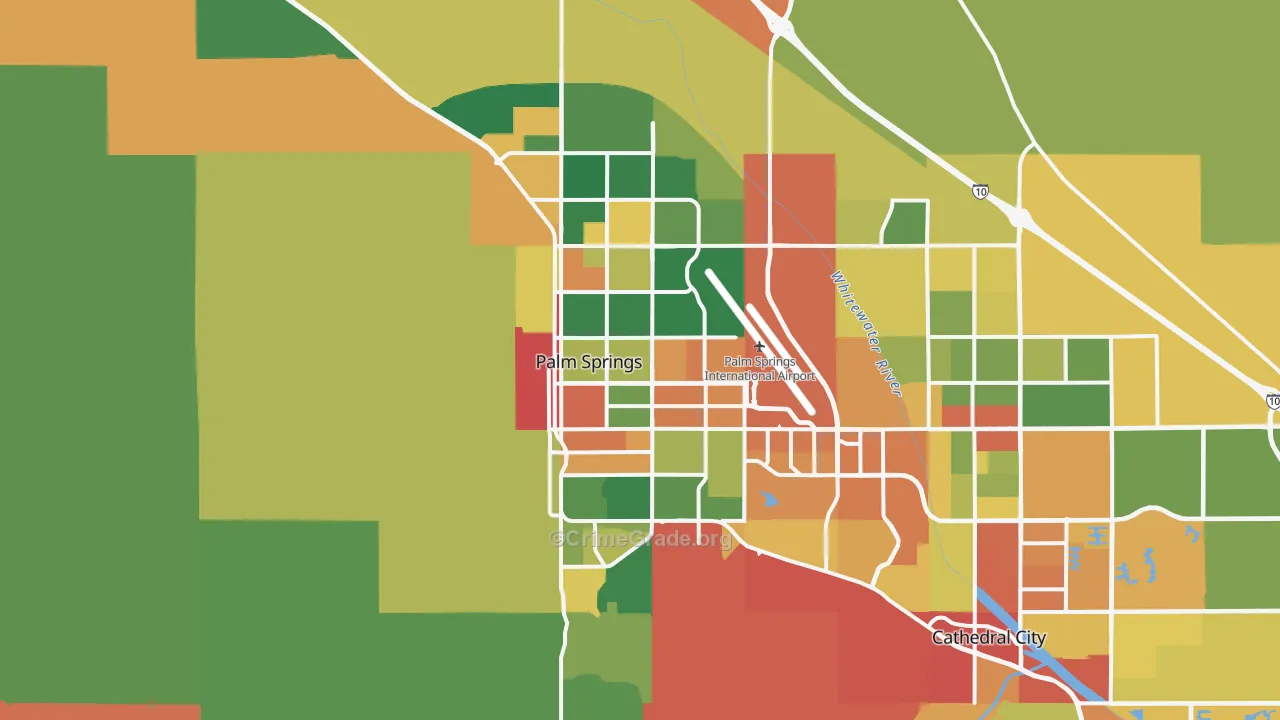 Palm Springs, CA Map of Vandalism Rates
