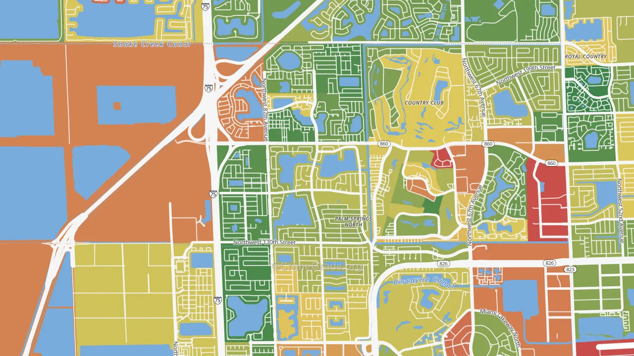 Palm Springs North, Hialeah, FL Map of Vandalism Rates