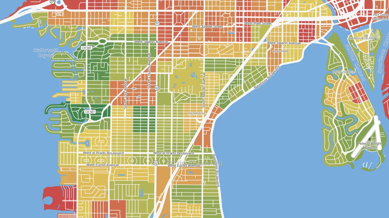 Palma Ceia, Tampa, FL Map of Vandalism Rates