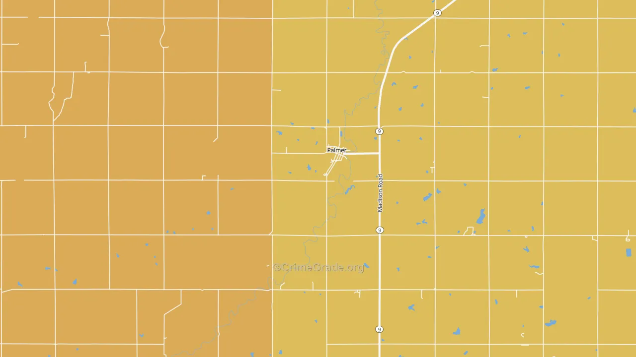 Palmer, KS Map of Vandalism Rates