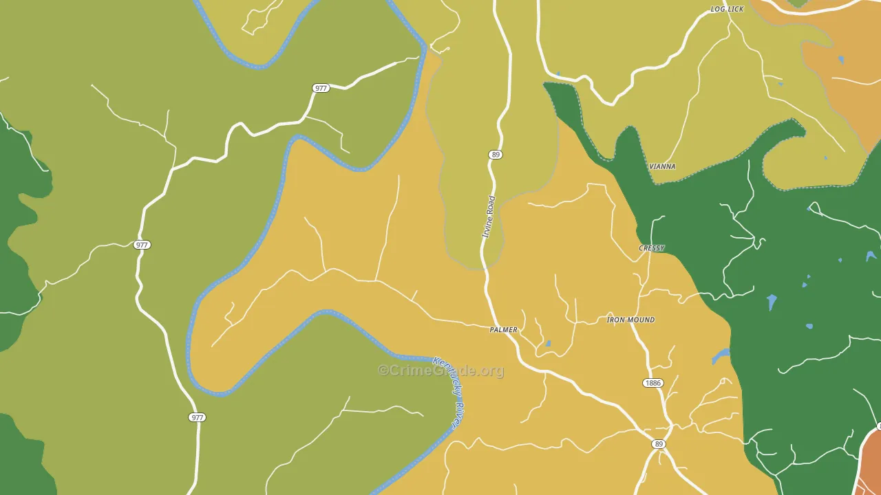 Palmer, KY Map of Vandalism Rates