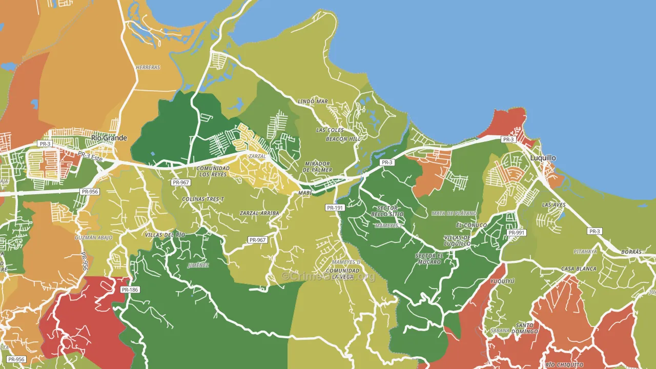 Palmer, PR Map of Vandalism Rates