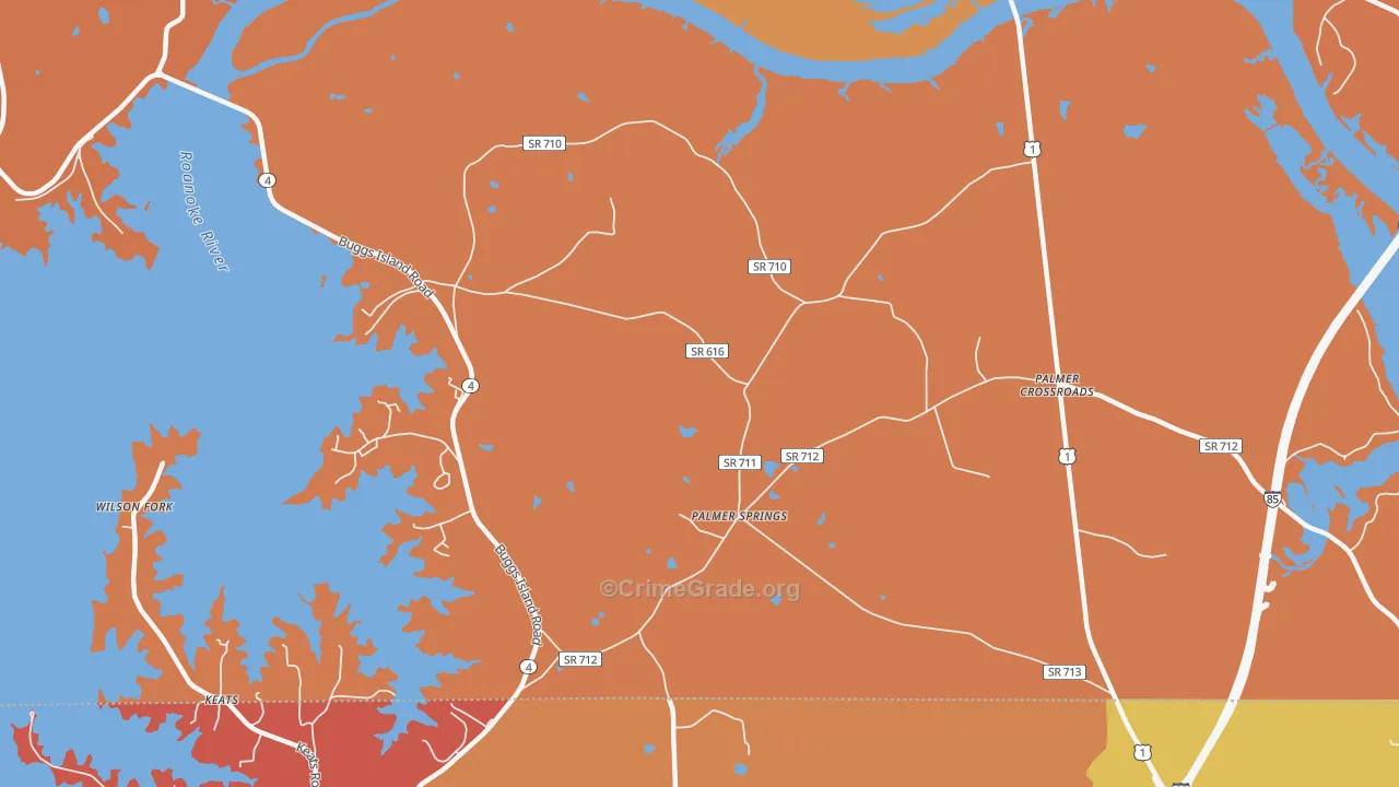 Palmer Springs, VA Map of Vandalism Rates