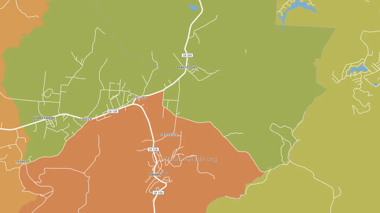 Palmer, TN Map of Vandalism Rates
