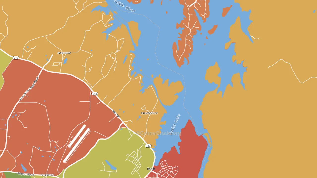 Palmerville, NC Map of Vandalism Rates